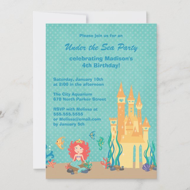 Bajo la invitación de la fiesta de cumpleaños de l (Anverso)