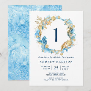 Bajo la invitación de la fiesta de cumpleaños Sea 