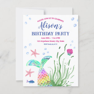 Bajo la invitación de la fiesta Sea Custom Name