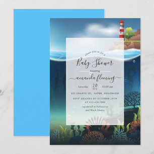 Bajo la invitación náutica a Baby Shower