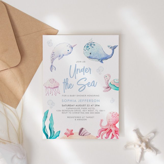 Bajo la invitación náutica a Baby Shower (Subido por el creador)