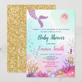 Bajo la sirena marina Chica de la invitación a la 