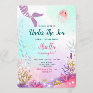 Bajo la sirena marina, la invitación al cumpleaños