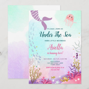 Bajo la sirena marina, la invitación al cumpleaños