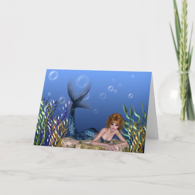 Bajo la tarjeta de felicitación de la sirena con c (Anverso)