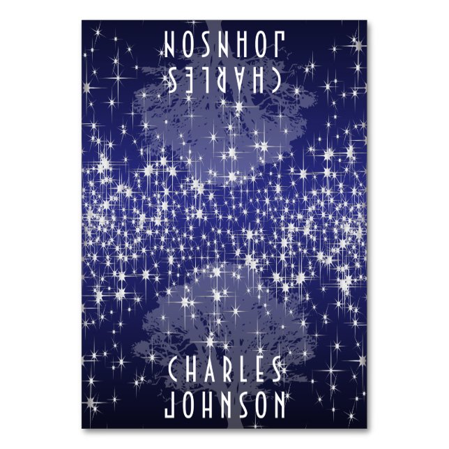 Bajo las estrellas en la tarjeta azul oscuro (Anverso)