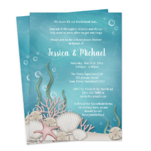 Bajo las invitaciones a la ducha de luna de miel d
