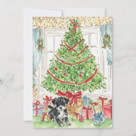 Bajo las tarjetas de los Navidades del árbol de Na