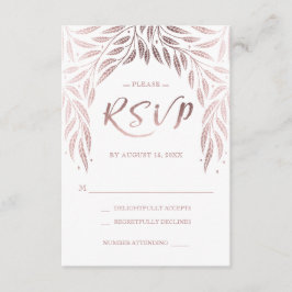 Bajo los Sauces Tarjeta de Respuesta Bodas Rosa Do