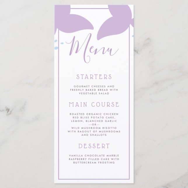 Bajo menú de la fiesta de cumpleaños de la sirena (Anverso)