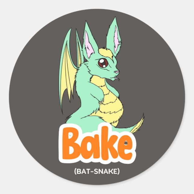 Bake (Bat + Snake) Pegatina lindo (Anverso)