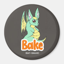 Bake (Cat + Bake) Círculo corto y imán cuadrado