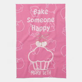 Bake happy pink Kitchen Toallas