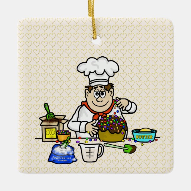Bake With Love Funny Ornamento De Navidad (Anverso)