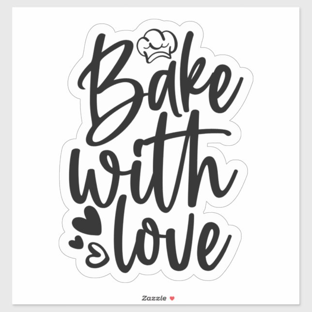 Bake With Love Pegatina (Hoja)