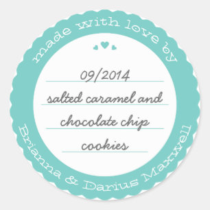 Baked Goods Round Gift Label Pegatina Circle Verde