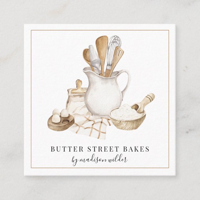 Baker Bakery Tools - Tarjeta de presentación (Anverso)