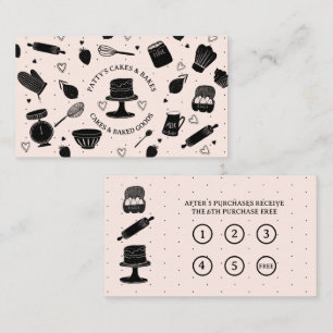 Baker Baking Utensisis Tarjetas de Lealtad Negra R