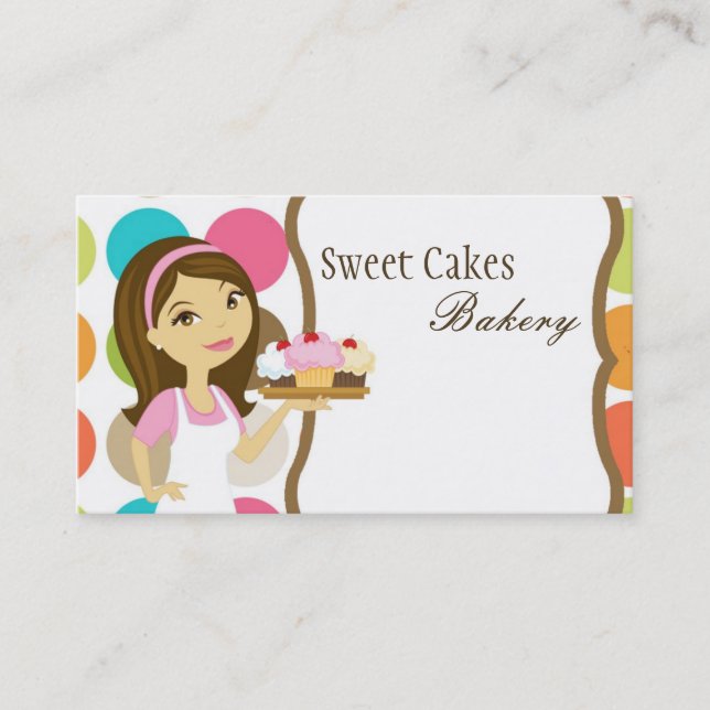 Baker Cup Pasteles Panadería Trajes Dulces Tarjeta (Anverso)