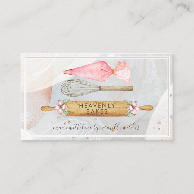 Bakers Tools Bakery Pastry Chef tarjeta de visita (Anverso)