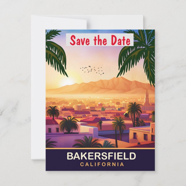 Bakersfield, California, tarjeta postal de viaje, (Anverso)