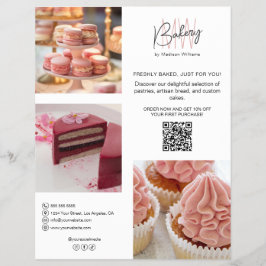 Bakery Custom Monogram Logo QR Flyer