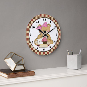 Baking Bear personalizado reloj de pared de la coc
