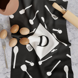 Baking Dad Monogram Black Kitchen Toalla