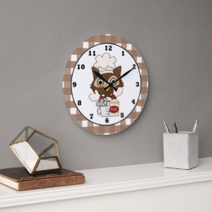 Baking Owl personalizado reloj de pared de la coci