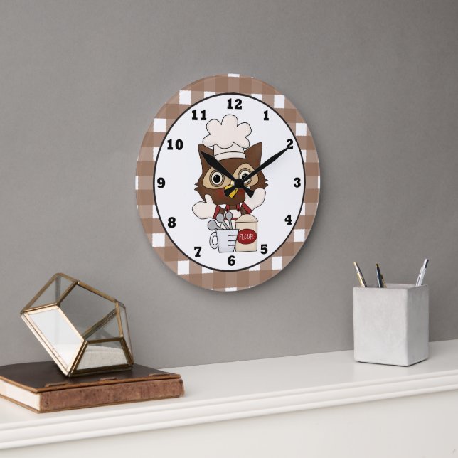 Baking Owl personalizado reloj de pared de la coci (Oficina)