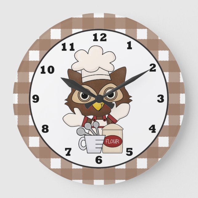 Baking Owl personalizado reloj de pared de la coci (Anverso)