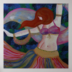 Baladi, bailarina Belly, bella Poster de arte