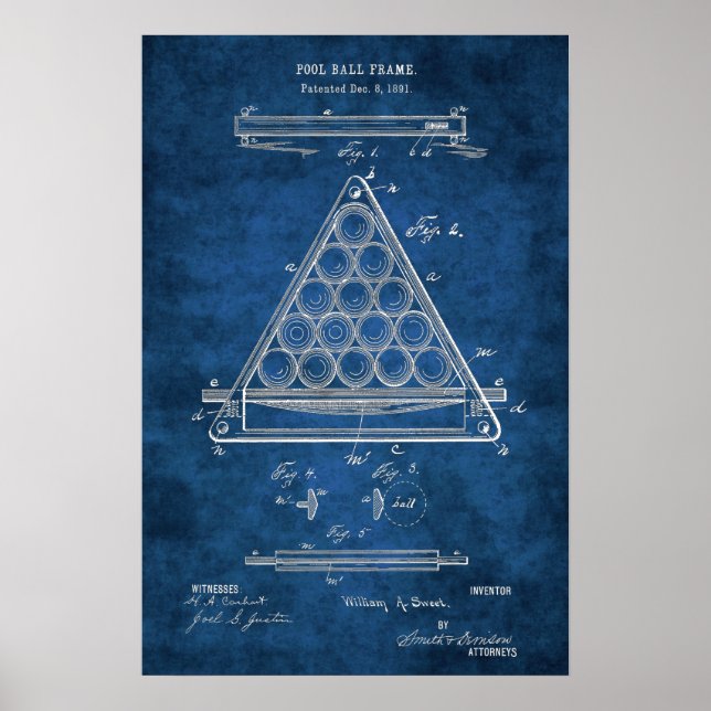 Balas Billiard Patente Art #3 Decoración De Habita (Frente)