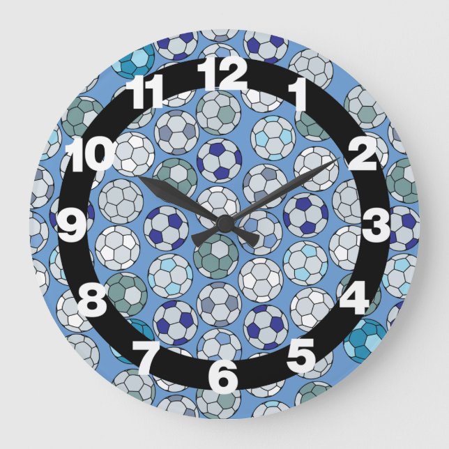 Balas de fútbol reloj de pared azul (Anverso)