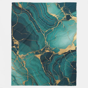 Balas de mantas verde esmeralda y sherpa de oro