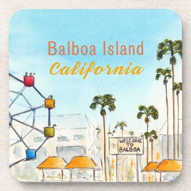 Balboa Island Newport Beach Posavasos (Frente)