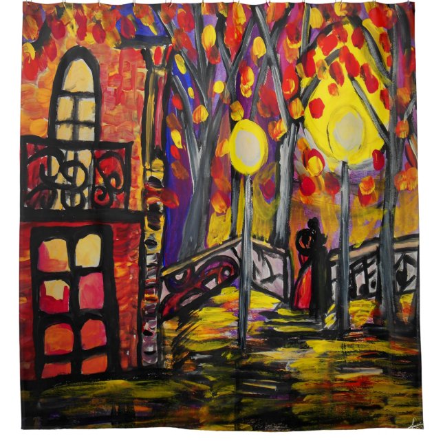 Balcón en la cortina de ducha de la noche (Anverso)