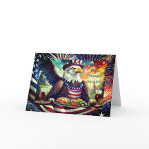 Bald Eagle 4 de julio, tarjeta de felicitación ple