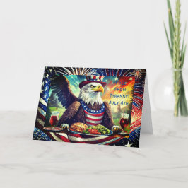 Bald Eagle 4 de julio, tarjeta de felicitación ple