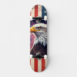 Bald Eagle American Flag Patriotic Skateboard Deck