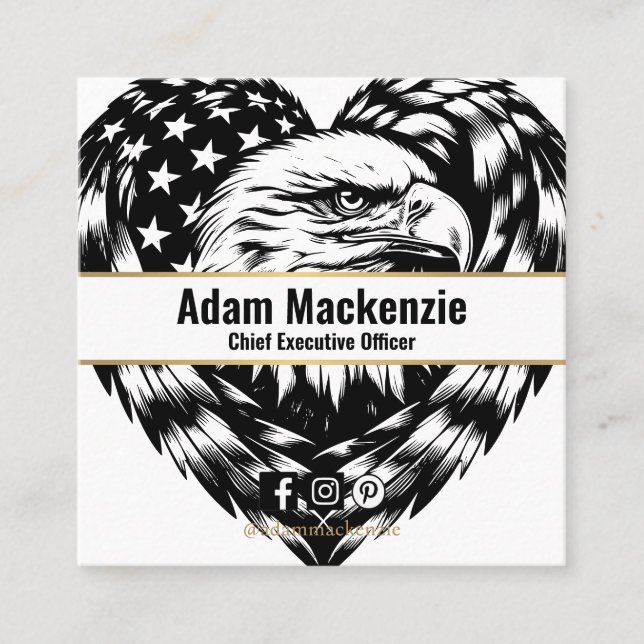 Bald Eagle Bandera Americana Tarjeta de Negocio Pa (Anverso)