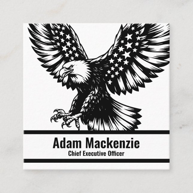 Bald Eagle Bandera Americana Tarjeta de Negocio Pa (Anverso)