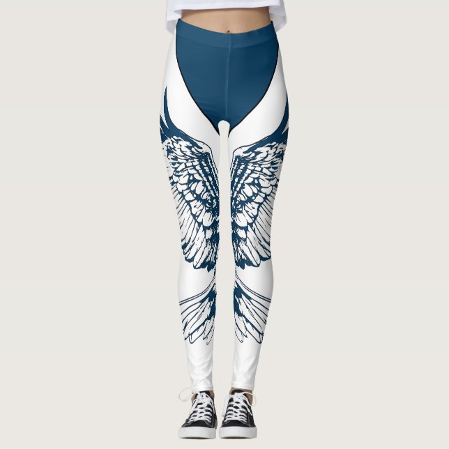 Bald Eagle Wing Sketch Leggings para el 4 de julio (Anverso)