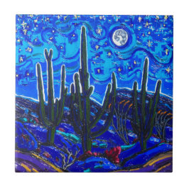 Baldosa artística de la "Noche estrellada sobre Ar