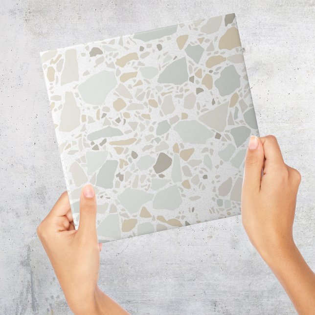 Baldosa blanca Terrazzo moderna y sencilla (White Terrazzo Modern Simple Tile
)