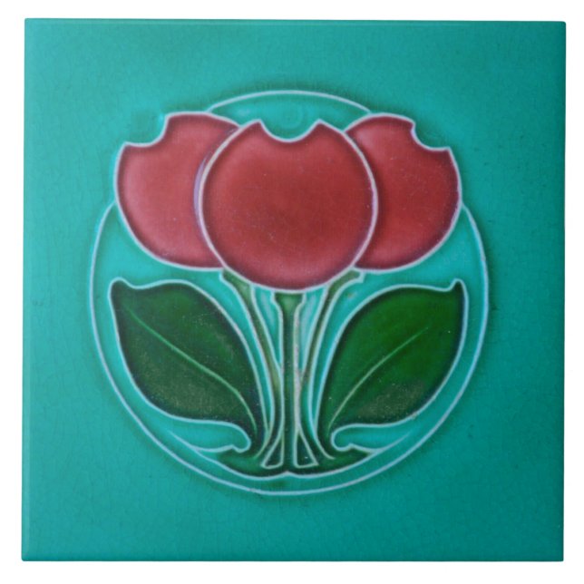 Baldosa cerámica Art Nouveau (Frente)