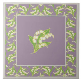 Baldosa cerámica bonita: Lirios del valle, de