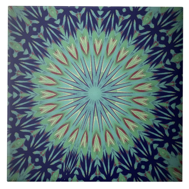 Baldosa cerámica colorida de Mandela del art déco (Frente)