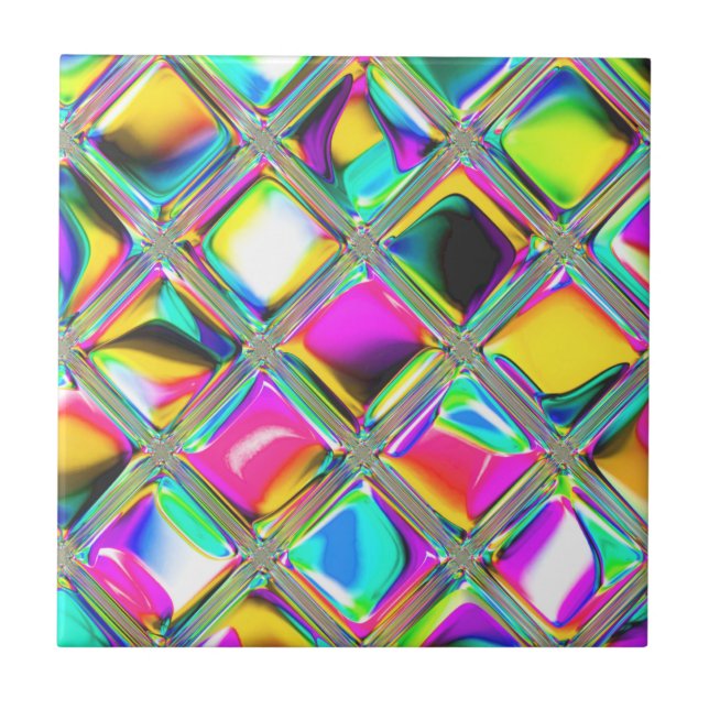 Baldosa cerámica colorida única (Frente)