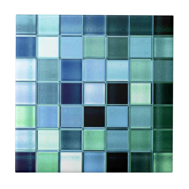 Baldosa cerámica colorida única (Frente)